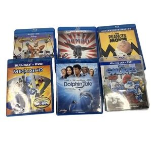 Blu Ray Dvd Kids Children's Family‎ Movie Lot (6) READ